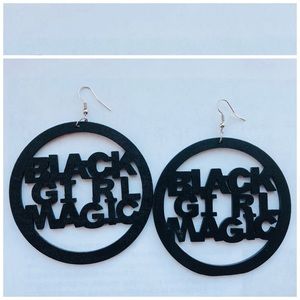Jewelry - #BGM Wood Laser Carved Earrings in Black Jewelry - #BGM Wood Laser Carved Earrings in Black